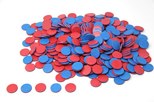 WISSNER 400 Wendeplättchen in rot-blau aus RE-Plastic Rechenplättchen für den Mathematikunterricht in der Grundschule Plättchen