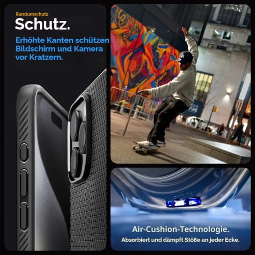 Spigen iPhone 15 Pro Max Hülle Liquid Air -Matte Black – Ansicht 5