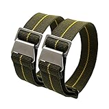  Uhrenarmband, 22 mm, olivgrün, französische Marine Nationale Militär Fallschirmspringer NATO®