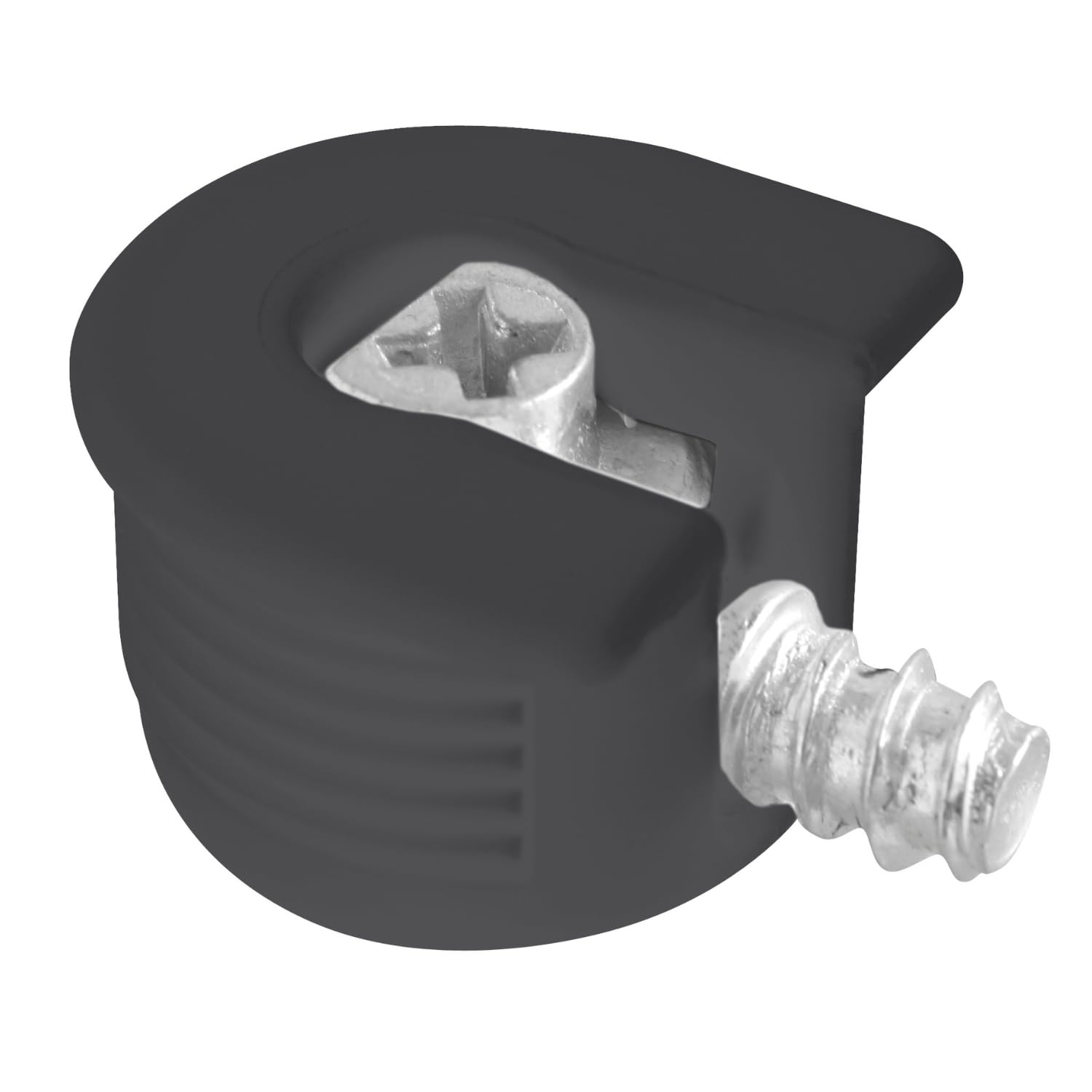 20mm Cam Lock Connector Screws for Flat Pack Furniture โ Knock Down Eccentric Connector Set for Shelves & Cabinets, ZnAl Alloy, 90ยฐ Joint, Glue-Free Assembly (100, Black, 20mm)
