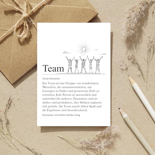 BIROYAL 12er Set Team Karte A6, Kleine Geschenke für Kollegen Weihnachten, Team Geschenk, Mitarbeiter Geschenk, Dankeschön, Abschiedskarten Büro & Arbeit ohne Umschläge (Sonne)