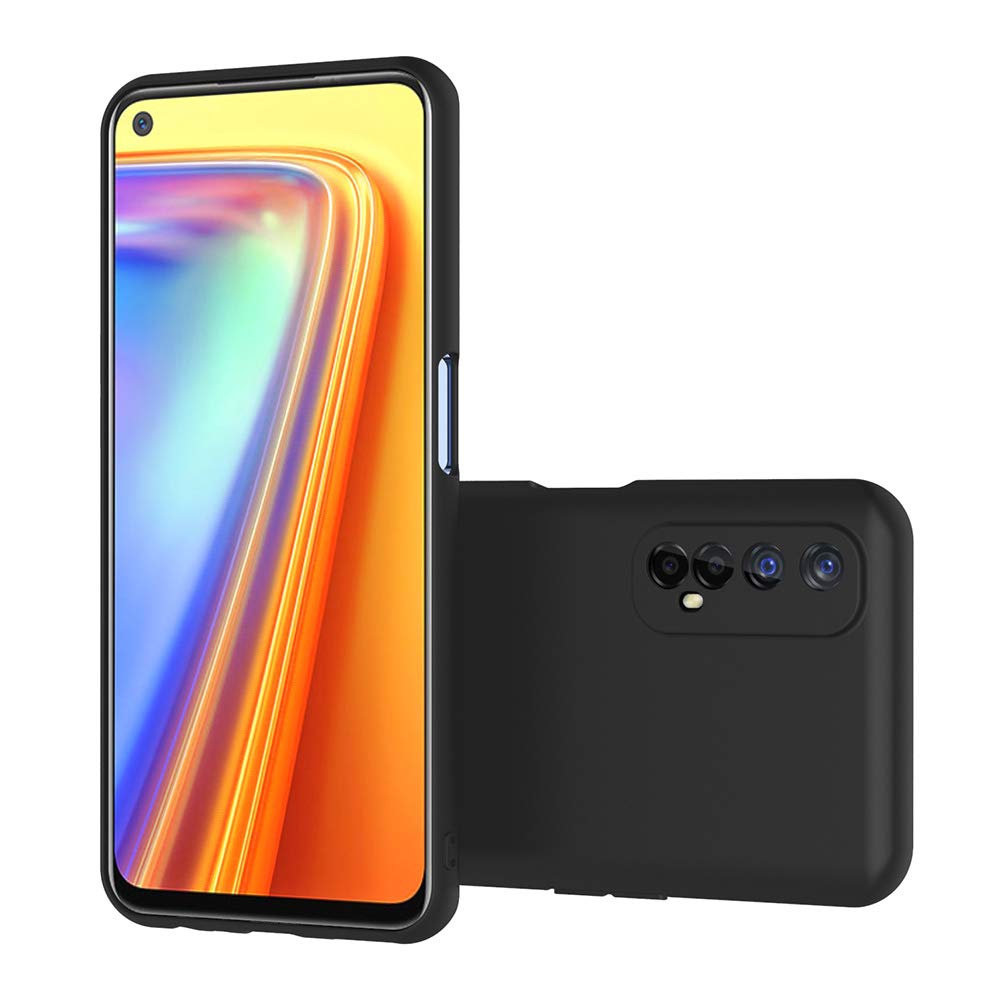 AICEK Cover In Silicone Sottile Per Realme 7 Pro - Custodia TPU Antiurto Con Design A Rete - Colore Nero