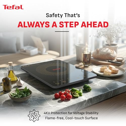 Image of Tefal EXPRESS IH Induction Cooktop | 2200W Fast Heating Power | Auto Pan Detection with 4KV Surge Protection | Sleek Polished Ceramic Glass