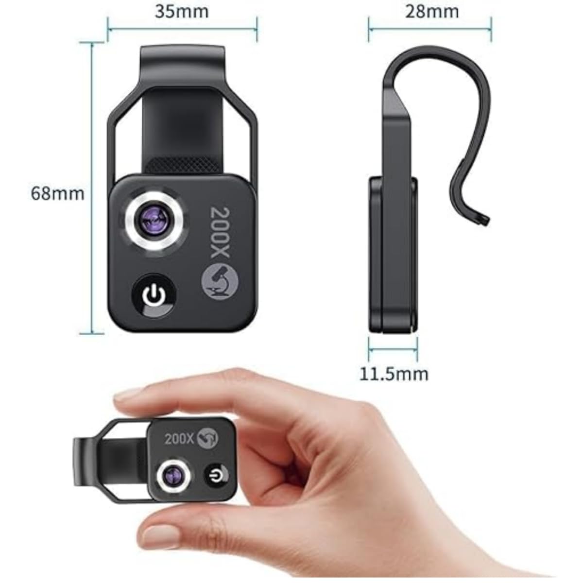 Nanozoom 200x Magnification Zoom, Nano Zoom 200x, Nano Zoom, Nanosight X200, Nano Zoom For Iphone, Nano Zoom 200x For Iphone, Nanozoom Cell Phone Lens ( Black+CPL