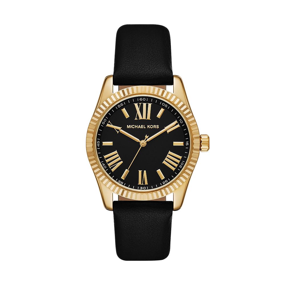 Michael Kors Lexington Reloj para Mujer, Movimiento de Cuarzo con Correa de Acero o Piel