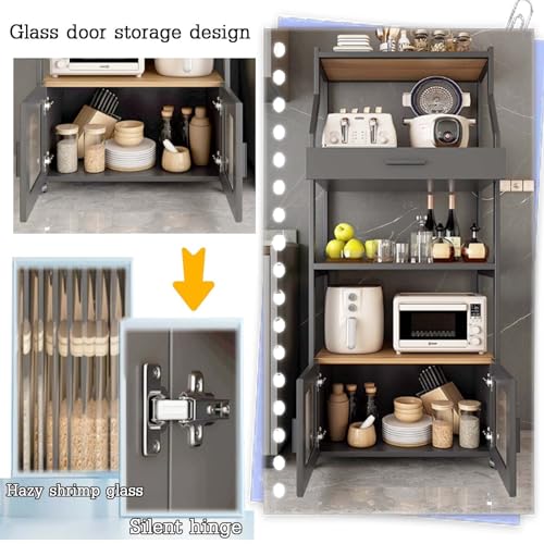 Élégante station de café et buffet moderne pour économiser de l'espace pour cuisine, salon et bar, armoire élégante pour divertissement à domicile et nization