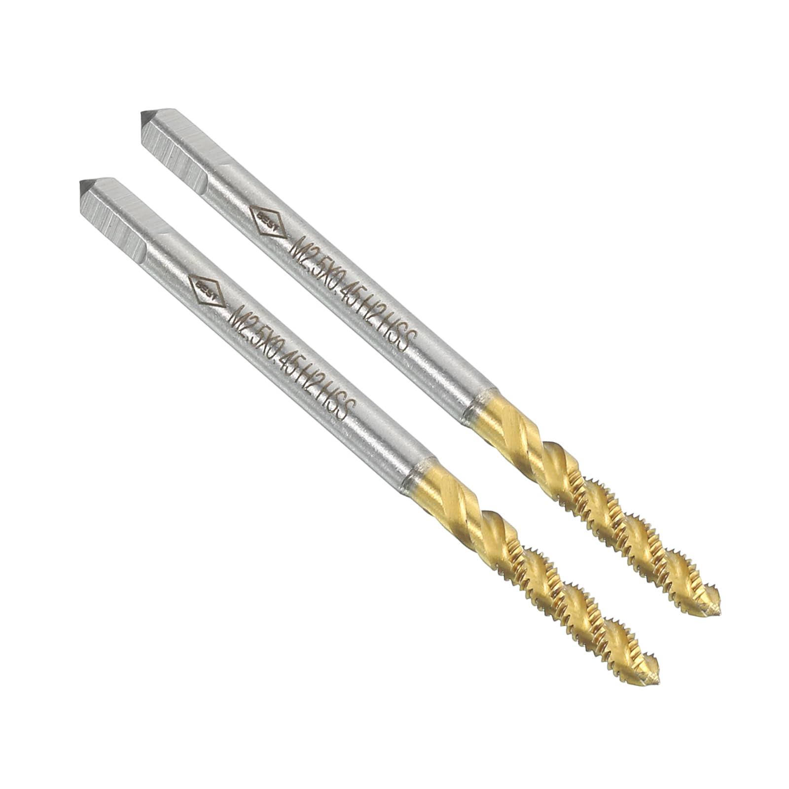 QUARKZMAN Maschi Filettatura Elica M2.5 x 0.45 H2 Rivestimento Titanio Acciaio Rapido 6542 Utensili