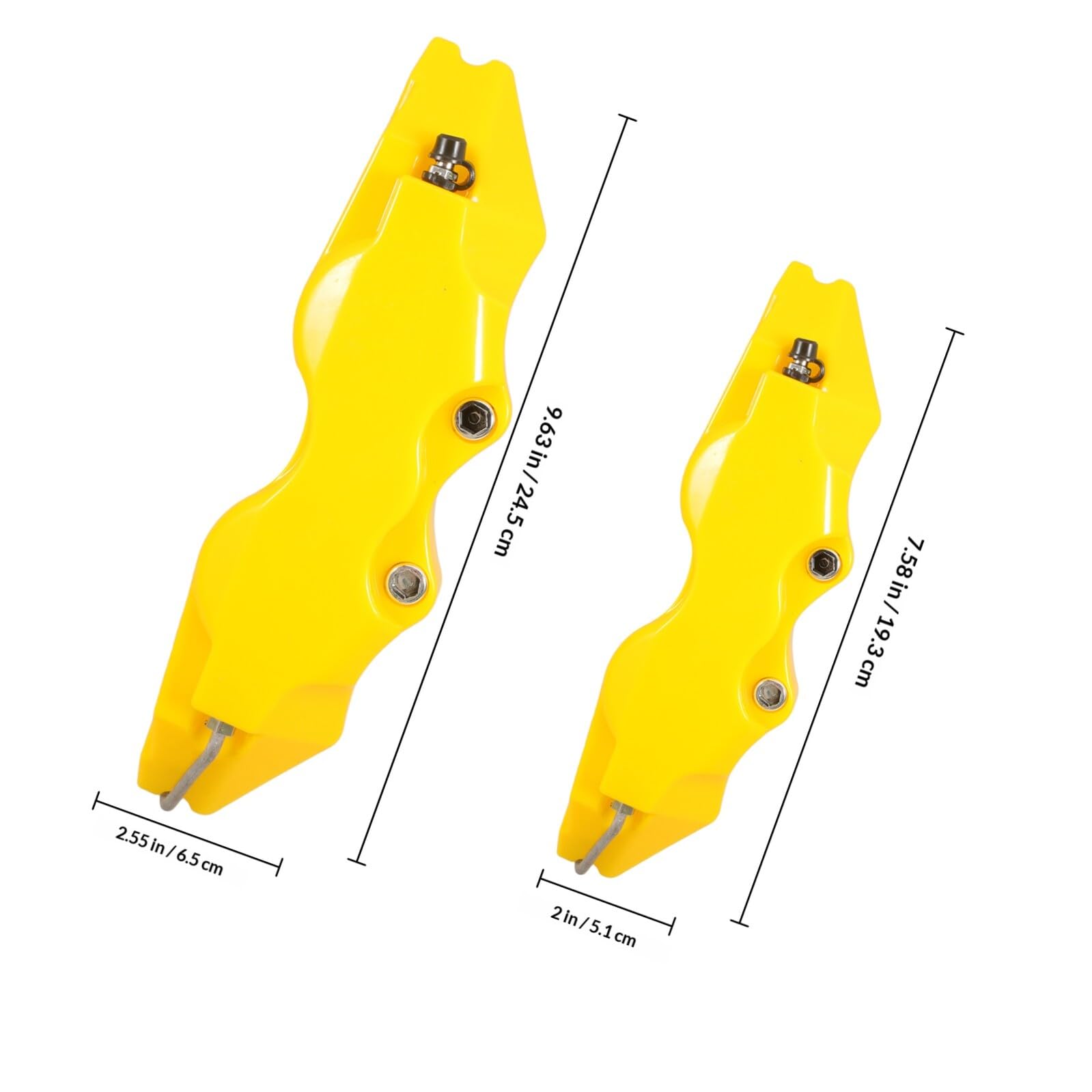 SHINEOFI Cubre Pinzas de Freno Estilo 3D Amarillo para Coches Protección Completa y Fácil Instalación, Kit de 2 Sets para Pinzas de Freno Delanteras y Traseras