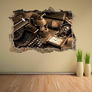 Muurstickers 3D Spiegelweergave Doorbreken De Muur Vinyl Muurstickers Verwijderbare DIY Vinyl Muurstickers Vintage…