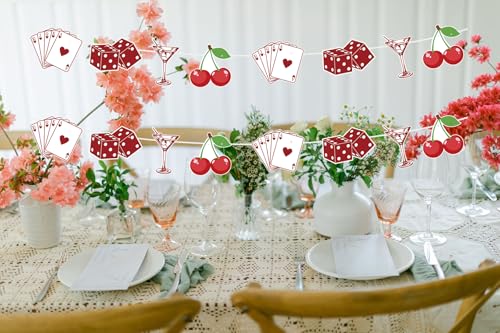 Image of Lucky In Love Garland Banner for Lucky in Love Bachelorette Decorations, Western Bachelorette Party Decoration, Casino Cherry Vegas Bachelorette Party Decor, Las Vegas Shower, Poker Party Decor GL