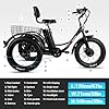 Geemax Electric Tricycle for Adults, 20" x 4.0 Fat Tire Electric Trike, 36V 350W 13Ah Lithium Battery UL Certified, Motorized 3 Wheel Electric Bicycle with Large Basket Outdoor Beach Sonw #3