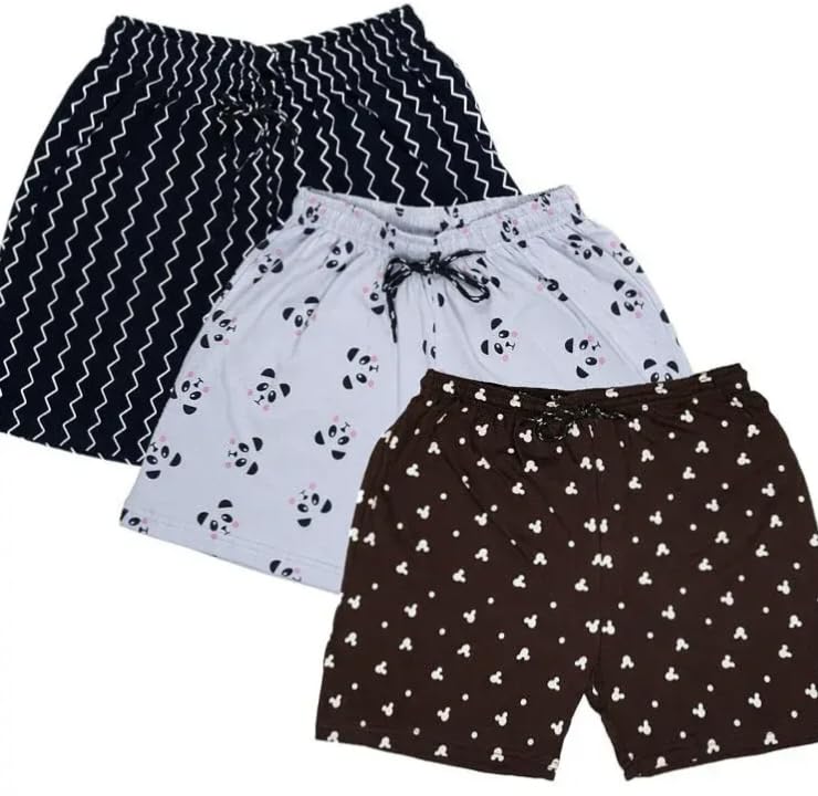 Kunjus Girls Printed Shorts, Pack of 3 Multicolor Age from 9 to 16 Years