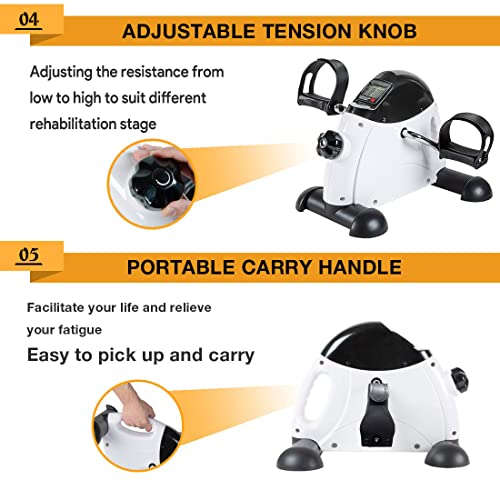 GOREDI Pedal Exerciser Stationary Under Desk Mini Exercise Bike