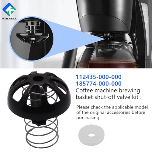 Image of Coffee Maker Brew Basket Stop Valve Kit Replacement Part 112435-000-000 185774-000-000 Compatible with Hamilton Beach Coffee Makers 990117900 990237500