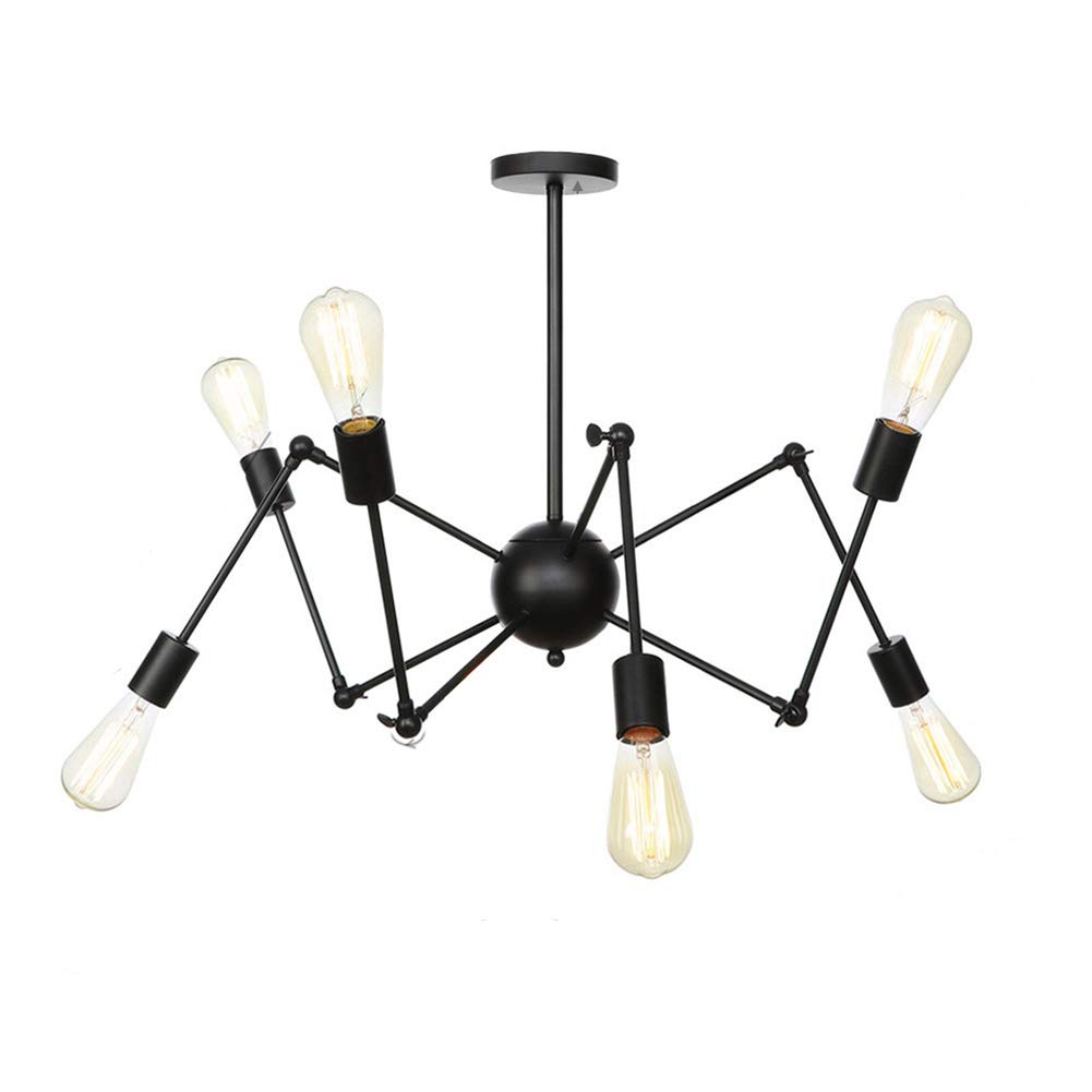 VDOQTLJT E26 Gold Sputnik Chandelier Modern Pendant Light Lighting V-intage Ceiling Fixtures Compatible with Kitchen Living Room Dining Bedroom Farmhouse Wall Sconce(5V,6 head)