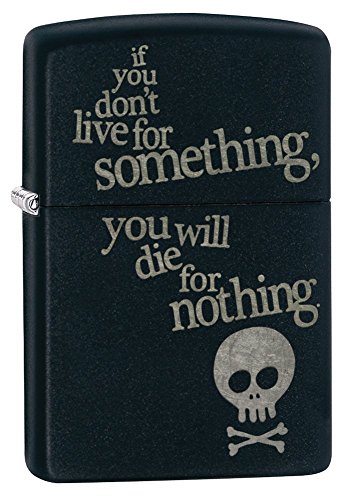 Zippo Live for Something Pocket Lighter, Black Matte