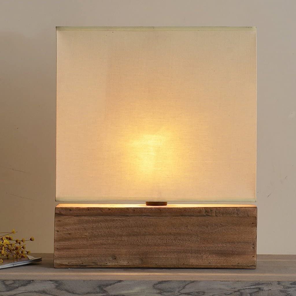 Lampada da tavolo rettangolare semplice e moderna, paralume quadrato in tessuto, lampada da lettura per ufficio, lampada da lettura, E27