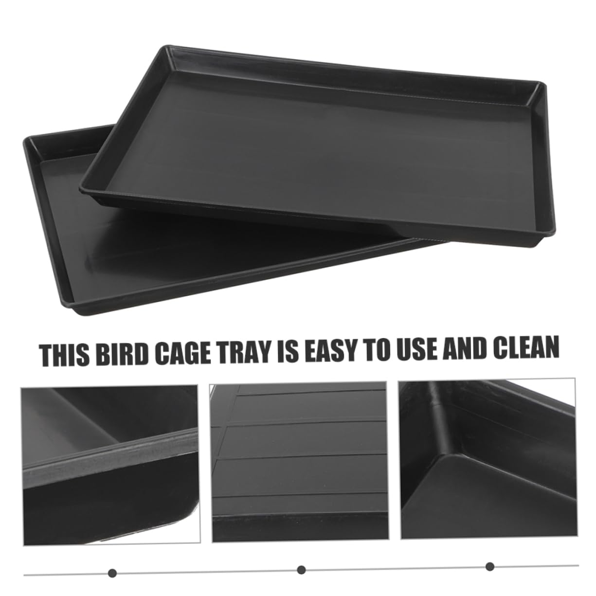 2 Piezas Bandejas para Jaula De PáJaros Y Perros PequeñOs Bandeja Inferior De PláStico Reutilizable Antifugas Y FáCil De Limpiar para Conejitos Y Aves