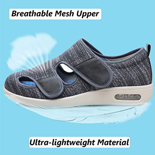 W&LESVAGO Men's Wide Width Diabetic Shoes, Air Cushion Lightweight Comfy Sandals Walking Shoes for Elderly Swollen Bandaged Feet Indoor/Outdoor2