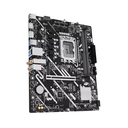 Image of ASUS Prime B760M-F WiFi, an Intel B760 LGA 1700 Micro-ATX Motherboard with PCIe 5.0, Two PCIe 4.0 M.2 Slots, DDR5, WiFi 6, DisplayPort, HDMI, SATA 6 Gbps, Front USB 5Gbps Ports, Aura Sync