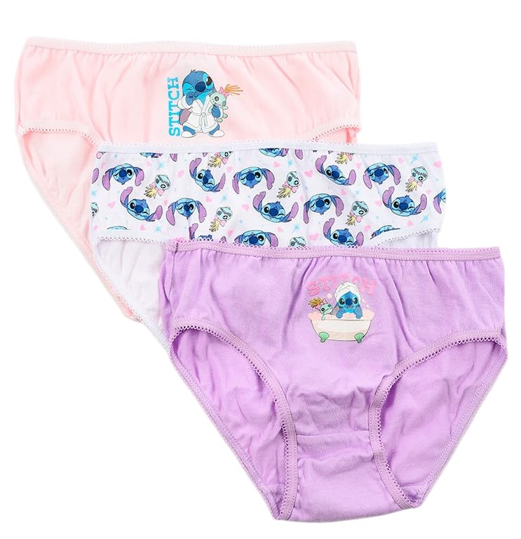 Disney Lilo et Stitch, Lot 3 Culottes, Fille (FR/ES, Âge, 6 Ans, 8 Ans, Taille Normale, Rose)