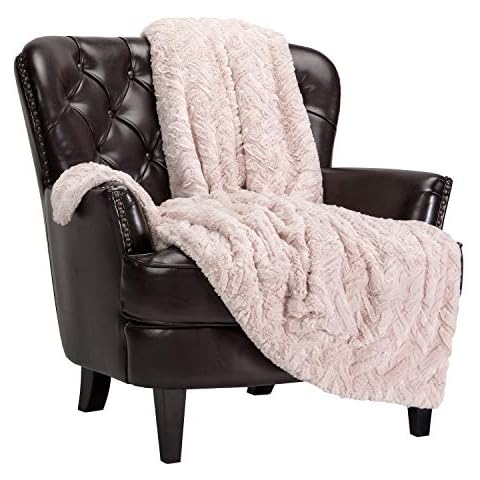 Chanasya Premium Soft Cloud Faux Fur Throw Blanket - Plush, Soft Sherpa & Minky Blanket - 50" x 65” - Classy Pink Cover