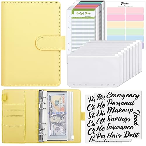 Image of SKYDUE Budget Binder, Money Saving Binder with Zipper Envelopes, Cash Envelopes and Expense Budget Sheets for Budgeting