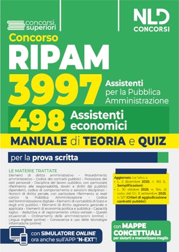 Concorso Ripam 3997 posti, profilo per 498 assistenti economici. Manuale di teoria e quiz per la prova unica