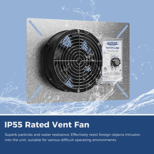 Alorair 260Cfm Crawl Space Ventilator Fan, 6.7 Inch Basement Vent Fan With Humidistat & Thermostat, Ip-55 Rated Ventilation Fan With Isolation Mesh For Crawlspace, Garage, Attic, Exhaust #TOP2