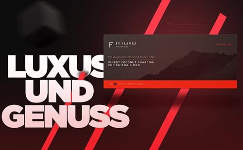In Flames - 1kg Bundle - Premium Kohle 27er Hochwertige Kokosnuss Briketts - mit extra Langer Brenndauer - Würfel 27mm Kohle Premium Qualität Naturkohle wenig Asche
