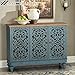 MAISON ARTS Blue Sideboard Buffet Cabinet with Storage, Distressed Accent Storage Cabinet with 3 Doors and Shelves Farmhouse Accent Console Table Bar Cabinet for Dining Room, Living Room, or Entryway