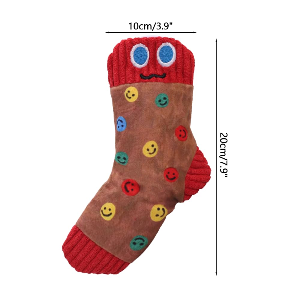 DONGKER Lot de 6 chaussettes couinantes pour chien, jouets à mâcher pour chien, double son, structure physique pour chiens de petite et moyenne taille, jeux quotidiens, récompense d'entraînement
