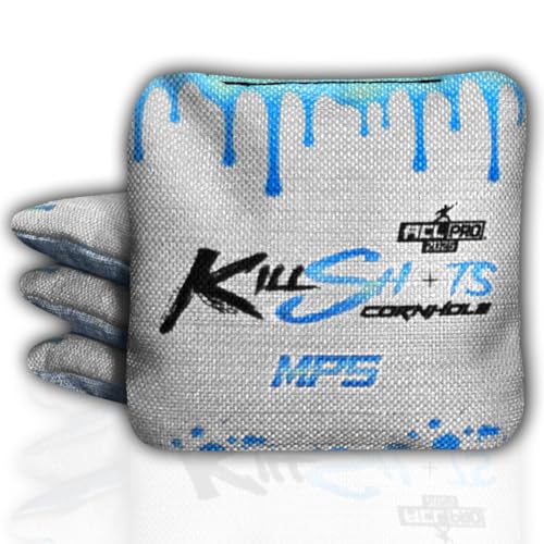 Killshots Cornhole | MP5 Series | Limited Edition | 2025 ACL Pro Certified Cornhole Bags | Premium Quality | Dual-Speed | Durable & Weather Resistant | Set of 4 Bags (Ice Drip)