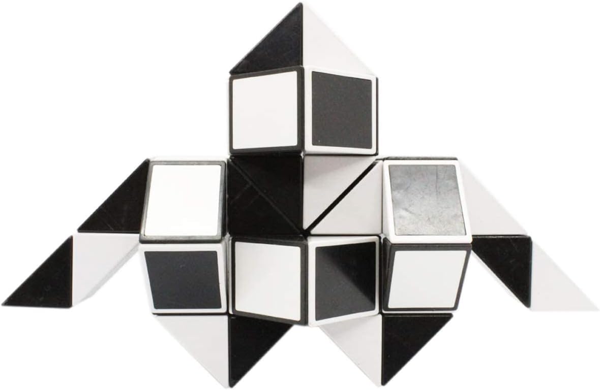 Mipartebo Magic Snake Cube Twist Puzzle 48 Wedges Large Size Twist Fidget Snake Toys for Kid Baby Black