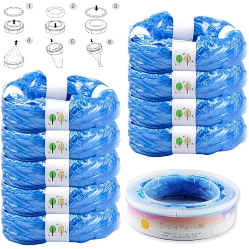Image of Diaper Pail Refills Bags Compatible with Diaper Genie Pails Diaper Pails Refills - (Pack of 9) (CL01ZHY)