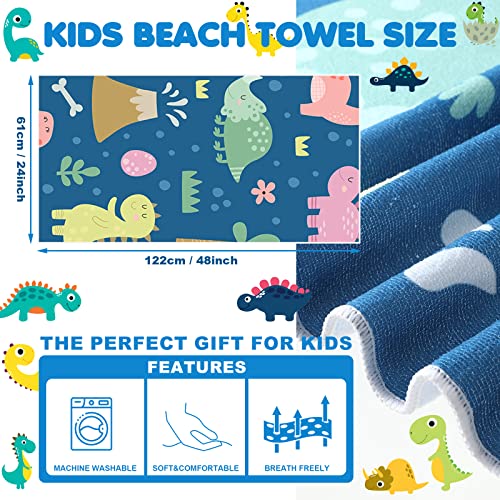 Mixweer 6 Pcs Dinosaur Beach Towel 24 X 48 Inch Microfiber Camping Towels Quick Dry Toddler Bath Towel Absorbent Pool Towels For Kids Soft Beach Blanket For Boys Girls Bath Shower Swim Travel Supplies #TOP1