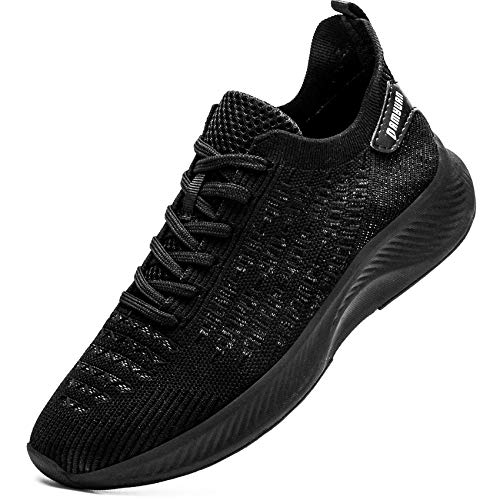 Damyuan Mens Tennis Shoes Running Sneakers Gym Workout Walking Athletic Sport Lightweight Non Slip Shoes for Men Casual Black