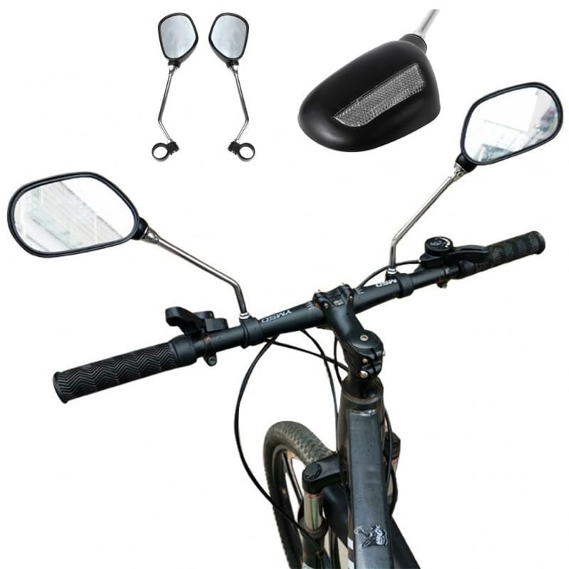 Bike Mirrors, 2Pcs Bicycle Large Wide Angle 360°Adjustable -Bicycle Mirrors for Handlebar 22-26mm, for Mountain Road Bike Motocycle