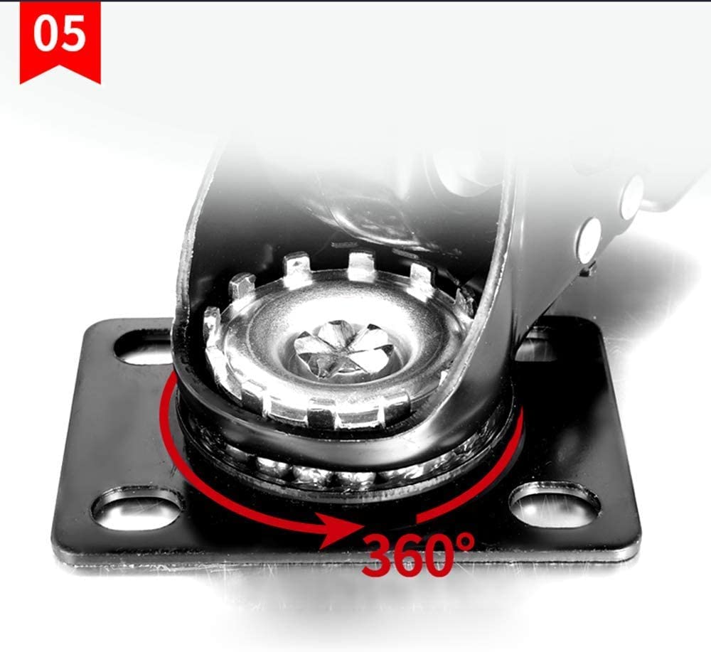 Ruote for ufficio Rotella girevole nera da 50 mm for spostare mobili (4 pezzi), Rotella fissa/Ruote girevoli/Freno/Rotella singola carico 45 kg, Rotella di ricambio for carrello/comodino/