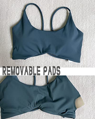 Image of Danysu Backless Sports Bra Soft Workout Tops with Removable Padded Yoga Training Bras Strappy Going Out Top