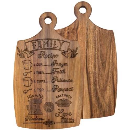 Tabla de cortar de madera con mango para picar ingredientes y servir 5