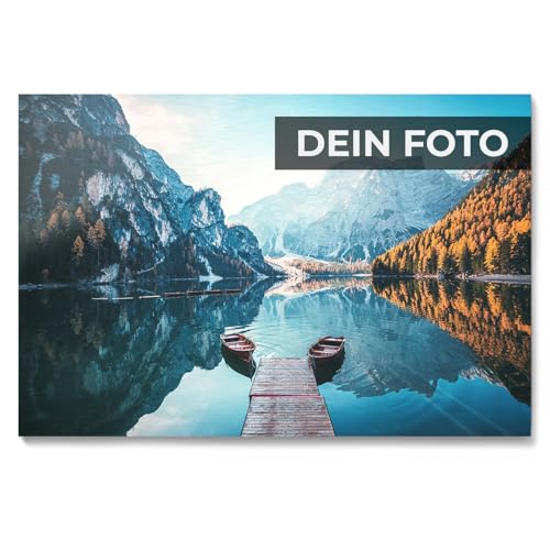 BILDER DE Alu-Dibond Wandbild personalisiert – Metallbild mit eigenem Motiv | Weiße Platte | Querformat 40x30 cm