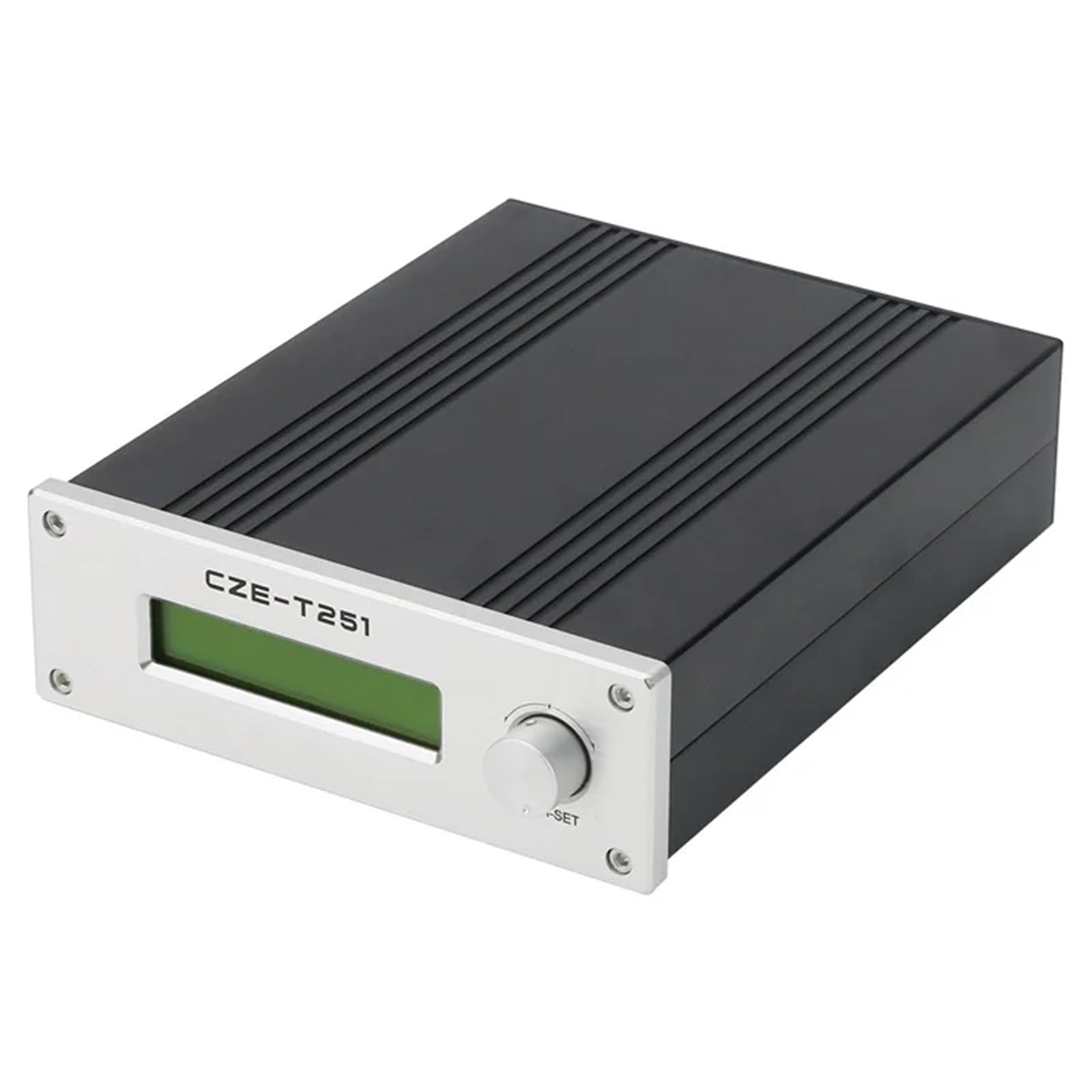 YOVDA 25W FM Transmitter, CZE-T251 Stereo Broadcast Radio Adjustable 0-25W Professional FM Stereo Broadcast Transmitter, Power Adapter+25W FM Transmitter