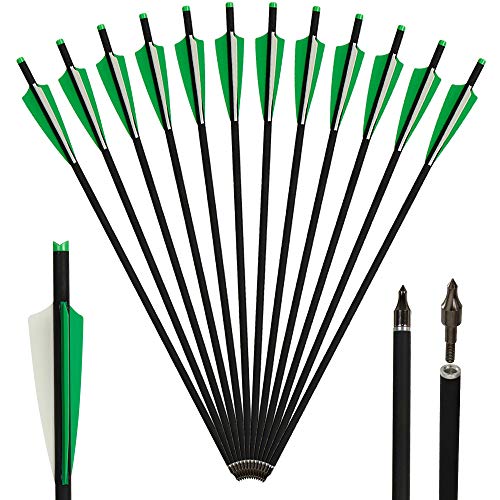 Huntingdoor 12 Pack 22 inch Crossbow Arrows Fletched Archery Carbon Arrows Crossbow Bolts