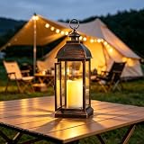WRalwaysLX 15 inch H The Door-Open Decorative Lantern with flameless LED Candle...