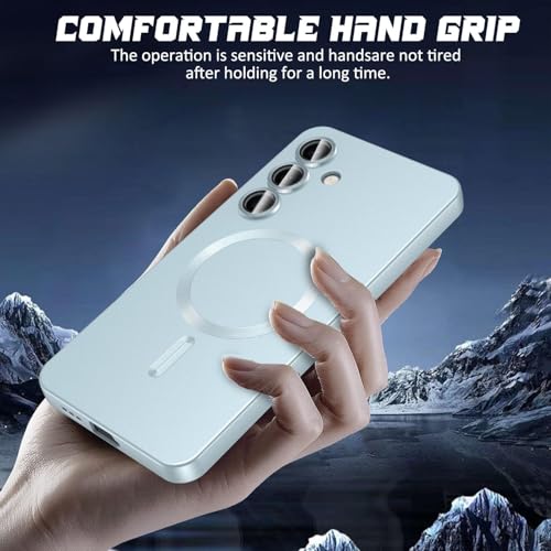 Image of DIZORO Samsung A17 5g Case, Compatible with Mag Safe Back Cover, Matte Luxury Metallic Luster Flexible TPU Wireless Charging Shockproof Case with Camera Protector Lens (Sierra)