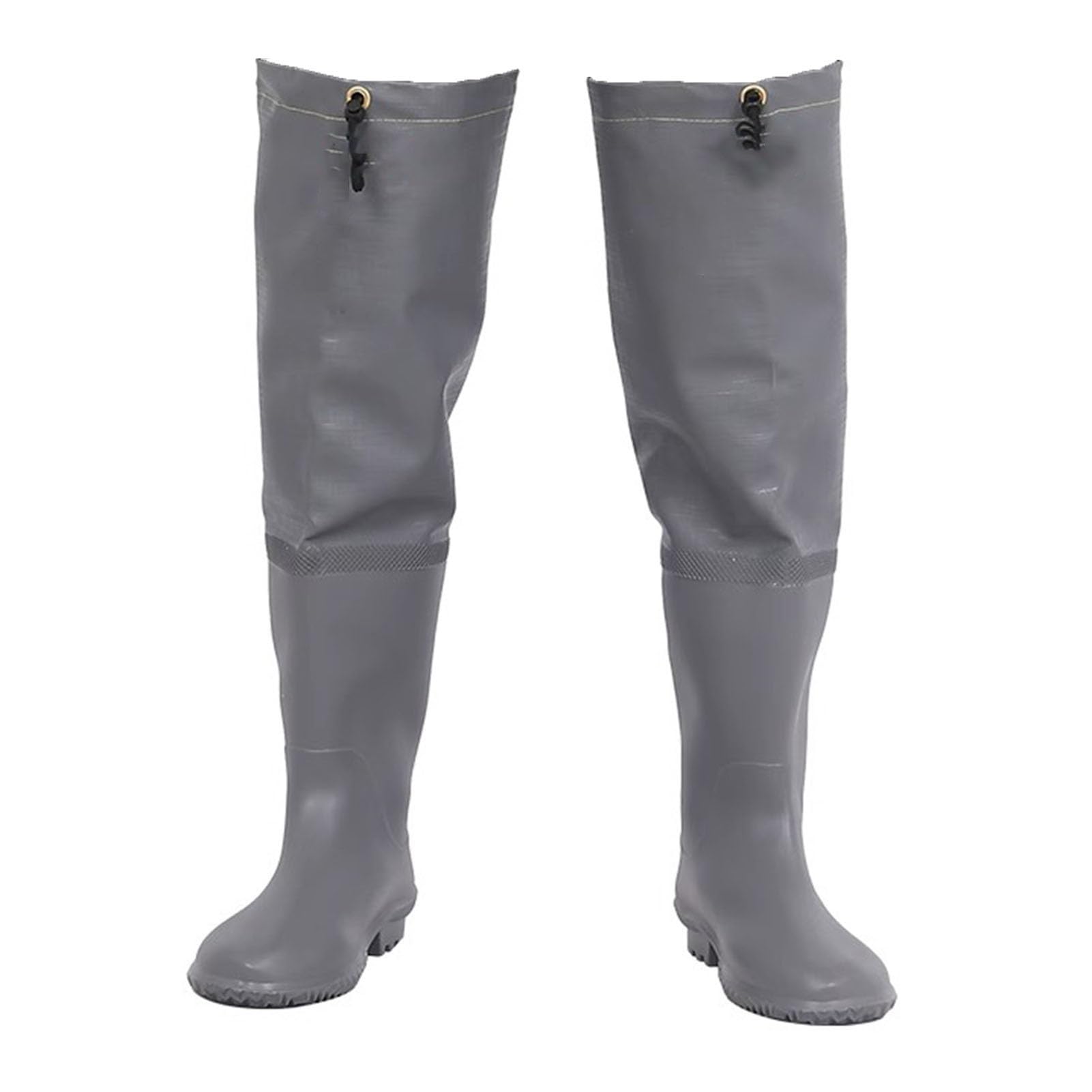 Stivali di Gomma Impermeabili per trampolieri dell Stivali da Pesca in Nylon PVC Grigio, Stivali da Pesca Unisex Leggeri Fatti for durare, for Laghi, Pesca e Caccia(5)