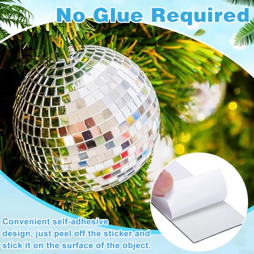 DECARETA 4 Rollen 6400 Stück Mini Spiegel Mosaik Selbstklebend Mini Mosaik Spiegelfliesen Mini Spiegelmosaiksteine Selbstklebend Spiegel Mosaikfliesen Aufkleber 5 x 5 mm Glas für KTV Hause DIY