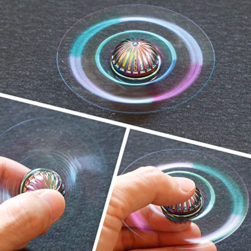 Image of Hand Fidget Spinner Toy for Kids Adults, Rainbow Metal Sensory Ball Orb Toy for Boys Gilrs, Gift for Anxiety Stress Relief, Quiet Desk Toys Decoration for School Home Office