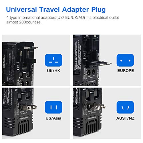 2000W Travel Voltage Converter Step Down 220V to 110V, Travel Power Voltage Converter Adapter International 8A Adaptor Converter Worldwide Wall Charge for UK/AU/US/EU Over 200 Countries